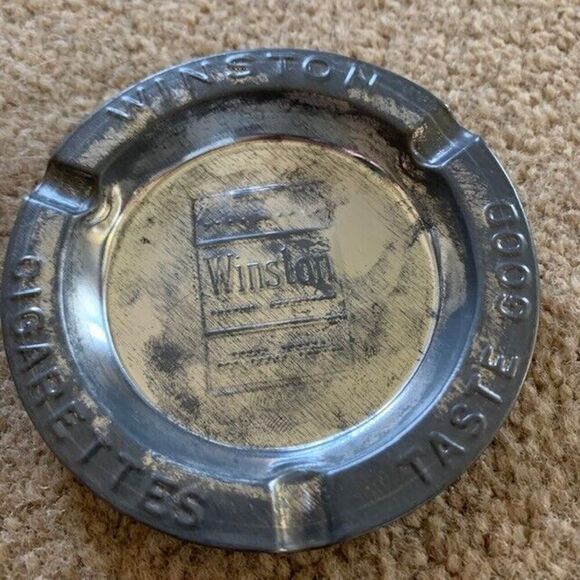 Winston Vintage Tin Ashtray - Picture 1 of 4